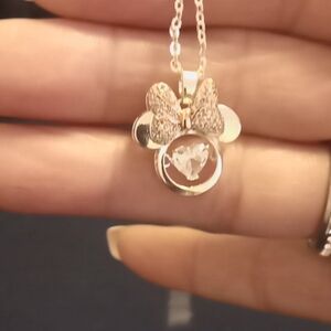 Disney stamped silver necklace